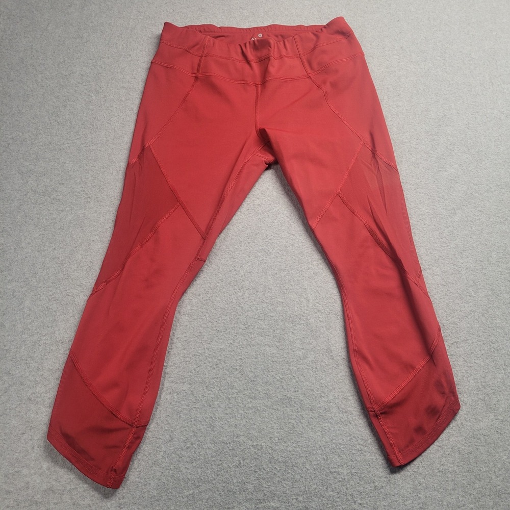 Athleta Mesh Crop Leggings Red Size M Yoga Training‎